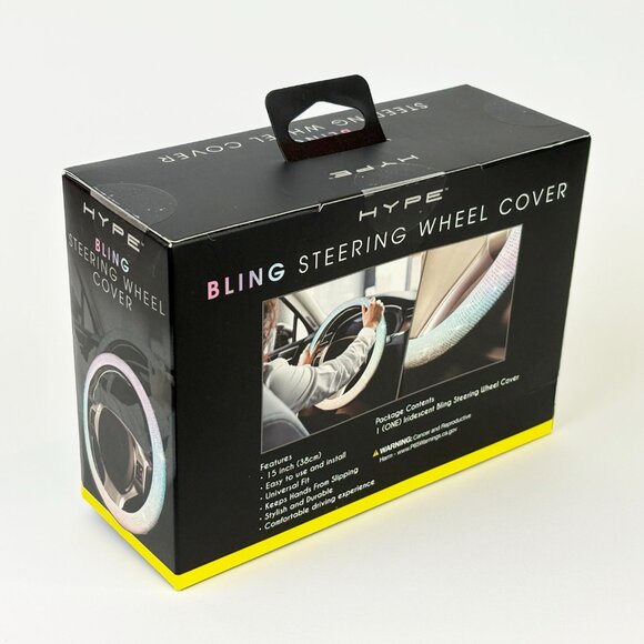 Hype iridescent Bling Steering Wheel Cover Universal Fit Anti-Slip Comfort - Picture 11 of 12